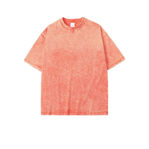 T-shirt Homme Coupe Slim 100% Coton Délavé à l'Acide, Style Unique, Nouvelle Collection, Logo Brodé Personnalisé, Idéal pour l'Été - Product Image 1