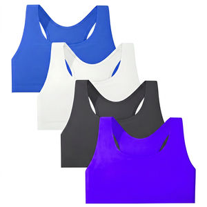 Soutien-gorge de sport pour femme, maintien moyen, respirant, couleur unie, pour yoga et fitness, disponible en bleu, blanc, noir, rose - Product Image 3