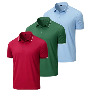 <b>Men's</b> Short Sleeve Knitted <b>Polo</b> <b>Shirt</b> Solid Color Casual Style Red <b>Green</b> Blue - Product Image 1
