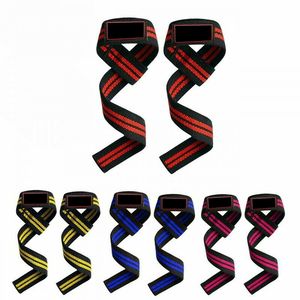 Adjustable Nylon Weightlifting <b>Straps</b> With <b>Velcro</b> Closure For Gym Training Unisex Black Red Blue Yellow Pink Colors - Product Image 1