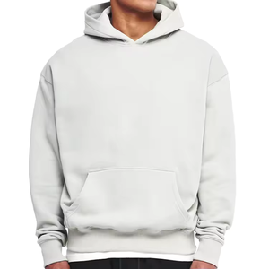 Sweat à capuche pour homme en molleton 100% coton, fabriqué en usine, grande taille, sans poche, manches raglan, anti-plis, vêtement d'hiver - Product Image 2