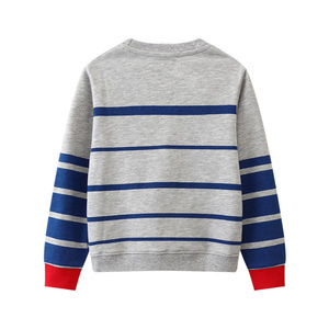 สินค้ามาใหม่ เสื้อสเวตเชิ้ตแขนยาวลายทางสำหรับเด็กผู้ชายและเด็กผู้หญิง ผ้าฝ้าย พิมพ์ลายรถบรรทุกไดโนเสาร์ คอกลม สวมใส่สบายๆ ในฤดูใบไม้ร่วง - Product Image 6