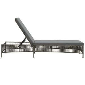 Tumbona Grande de Ratán Sintético Gris y Acero con Recubrimiento en Polvo, Material de Poliéster Duradero - Product Image 4
