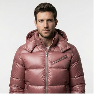 Chaqueta acolchada suave y cómoda para hombre, tela ligera de microfibra para aventuras al aire libre de invierno, ropa informal con cuello con capucha para hombre - Product Image 1