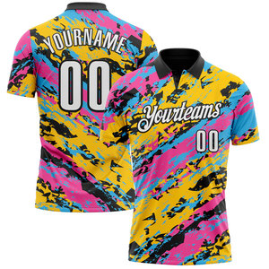 Camiseta Deportiva Polo Unisex Sublimada Personalizada con Nombre y Número, Diseño de Camuflaje Multicolor, Transpirable, de Poliéster, Talla Adulto - Product Image 1