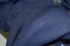 Sweat-shirt à capuche zippé intégral pour femme, bleu marine, coupe oversize, épaules tombantes, en molleton, style décontracté, 100% coton, délavé à l'acide - Product Image 5
