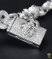 Cadena Cubana con Calaveras Iced Out de Plata de Ley 925 con Diamantes de Moissanita VVS, Joyería de Declaración Estilo Hip Hop Punk Rock para Hombre