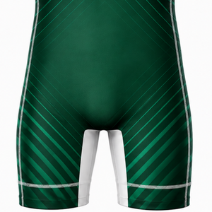 <b>Men</b> Dark Green White Sublimated <b>Wrestling</b> <b>Singlet</b> Athletic Polyester Sports Suit Match Training Apparel - Product Image 6