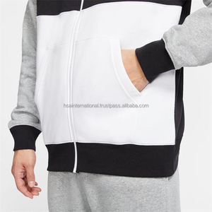 Ensemble sweat-shirt à capuche et jogging écologique pour hommes coupe ajustée avec fermeture éclair Ensemble sweat-shirt personnalisé multi-panneaux Vente en gros Survêtement pour jogging d'hiver - Product Image 5