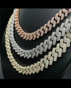 Cadena cubana de moissanita VVS de plata de ley 925 estilo hip hop, cadena de tenis de moissanita, collar grueso de Miami, joyería para hombres y mujeres - Product Image 5