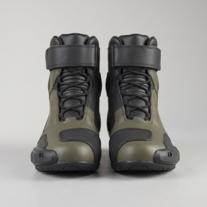 Bottes de moto en cuir imperméables unisexes, olive noir, haute tige, pour la conduite à moto - Product Image 1