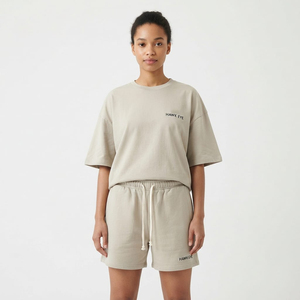 Women's Solid <b>Twin</b> <b>Set</b> 2-Piece Casual Summer Outfit with Shirt & Shorts Breathable Daily Wear Streetwear Style Lightweight Women - Product Image 1