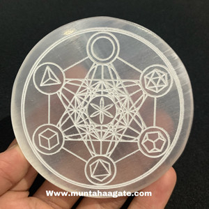 Hermosa placa de carga de ágata de selenita de 7 pulgadas forma rectangular larga Feng Shui grabado tallado piedra semipreciosa mascota artesanal - Product Image 6