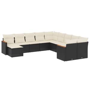 Conjunto de Sofás Modulares Grandes de Ratán PE Negro para Jardín, Muebles de Exterior Elegantes y Duraderos - Product Image 2