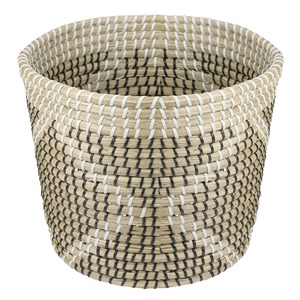 Seagrass Woven <b>Basket</b> with Black and White Accents Handmade <b>Storage</b> <b>Basket</b> Wholesale eco-friendly Made in Vietnam - Product Image 4