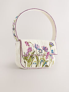 Floral Beaded High Quality Evening Clutch Purse with Sequin Embroidery up to 1L Capacity Flap Closure for Party Wedding Banquet - Product Image 1