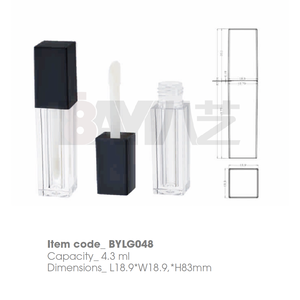 Tubes de gloss à lèvres carrés en plastique transparent, contenants vides transparents avec bouchon à vis noir, flacons de maquillage pour le stockage de maquillage liquide - Product Image 1