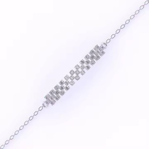 Round Shape Diamond Tennis Bracelet Minimalist White Gold Stackable Bracelet Romantic Anniversary Gift for Wife for Parties - Product Image 1