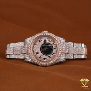 Reloj de Hombre de Diseño de Alta Calidad en Dos Tonos con Diamantes Cultivados en Laboratorio VVS en Plata de Ley 925 - Product Image 6