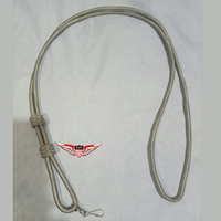 Tali lanyard warna abu-abu atau perak, tali peluit benang sutra abu-abu grosir kualitas terbaik