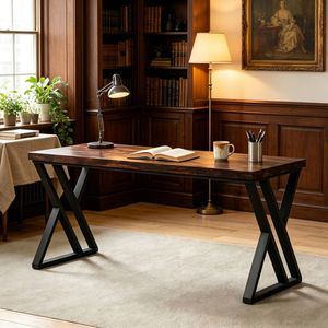 Scrivania Rustica per Computer da Ufficio 29.52 X 55.12 X 23.62 Pollici con Gambe Regolabili e Piedini - Product Image 1