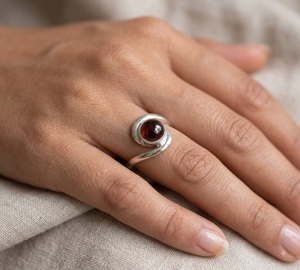 Wholesale Natural Red <b>Garnet</b> 925 Sterling <b>Silver</b> Side Style Gemstone <b>Ring</b> Handmade January Birthstone Fine Jewelry Gift - Product Image 4