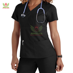 Custom Embroidery Short Sleeve <b>Nursing</b> <b>Scrub</b> Uniforms Sets Breathable Hospital Uniforms Casual Medical <b>Scrubs</b> For Women Pakistan - Product Image 1