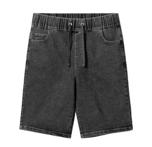 Pantalones Cortos de Mezclilla para Hombre, Corte Recto, Cintura Media, con Cordón, Casuales, para Verano, Transpirables, de Algodón, Lavado Medio - Product Image 2