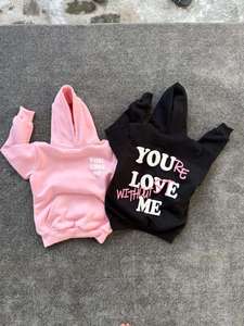 Sweat-shirt à capuche en molleton rose et noir pour homme avec poche, coupe classique, 100 % coton, écologique, séchage rapide, vêtement d'hiver - Product Image 1