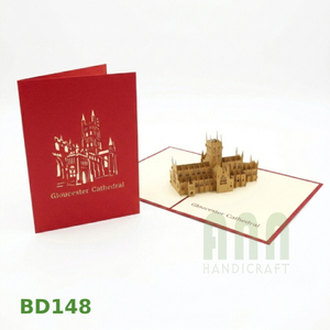 Cartes de vœux 3D pop-up en papier découpé Notre Dame Sakai Hanoi, impression offset, pour anniversaire, fête du Nouvel An, souvenir mignon - Product Image 5