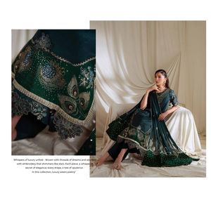 Ssumaira <b>Present</b> Omara festive <b>eid</b> collection by Nureh Embroidered Embellished silk & chiffon jacquard collection Anarkali - Product Image 5