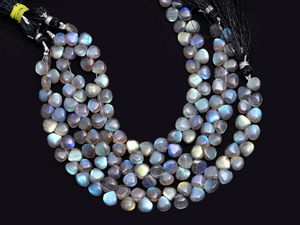 Perles de Labradorite AAA 8mm-9mm, forme cœur lisse, pierres précieuses semi-précieuses naturelles de haute qualité, pierre de lune feu, pour bijoux - Product Image 3