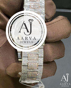 Reloj Mecánico Automático de Lujo con Moissanita, Caja de Acero Inoxidable, Cristal de Zafiro, Totalmente Adornado, Analógico, con Brazalete, Estilo Vintage, Unisex - Product Image 1
