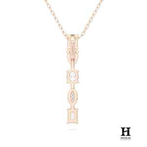 Collar con Colgante de Diamantes Multiforma de Oro de 18K, Joyería Fina Personalizada – Elegante Colgante de Diamantes Cultivados en Laboratorio con Corte Mixto de Heerak - Product Image 4