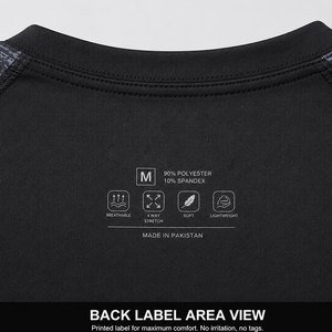 เสื้อยืดคอมเพรสชั่นผู้ชาย พิมพ์ลายแบบซับลิเมชั่นได้ตามต้องการ แขนสั้นแบบแร็กแลน ดีไซน์สปอร์ตทันสมัย ราคาประหยัด - Product Image 6