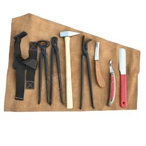 Kit de herramientas rodantes para herrador con cuchillo de toeo, cuchilla afilada de doble cara, martillo para abscesos, alicates para pezuñas, clincher y extractor de clavos - Product Image 1