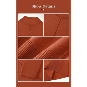 Suéter de Punto para Mujer, Cuello Alto, Color Único, Estilo Casual para Otoño - Product Image 6