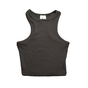 Débardeur décontracté grande taille pour femmes noir coupe ajustée tissu tricoté de qualité supérieure conception personnalisée haut à la mode - Product Image 5