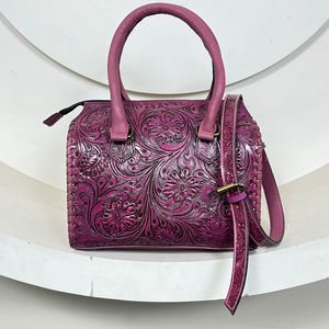 กระเป๋าหนังวัวแท้สำหรับเดินทางใช้ได้ทุกเพศ, กระเป๋าแฟชั่น2025ลายดอกไม้แบบพกพาได้ - Product Image 4