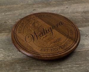 Wood Double Tier <b>Rotating</b> Tray Smooth-Spin Lazy Susan for Tabletop <b>Spice</b> Serving - Product Image 5