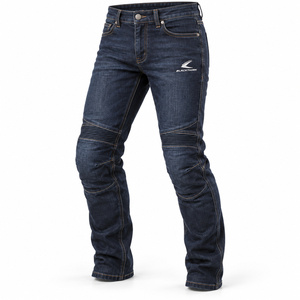 Pantalones Vaqueros Personalizados para Hombre, de Alta Calidad, Tejidos en Denim, Casuales, Impermeables, Ecológicos, Rectos, Sólidos, Transpirables, Lavado Medio - Product Image 2