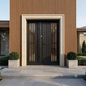 Minimalist-style wrought iron security door; rust-resistant powder-coated finish; easy to assemble; suitable for outdoor use. - Product Image 3