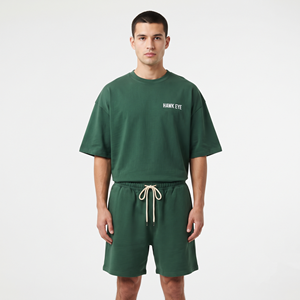 Ensemble de survêtement 2 pièces pour homme : T-shirt et short amples en coton respirant – Tenue décontractée - Product Image 5