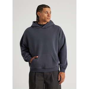 High Quality Pullover Oversized Hoodie Custom Logo Blank Unisex Heavyweight Men's Hoodies Pullover Sweatshirts Drop Shoulder - Product Image 2