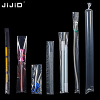 JIJID Pochettes personnalisées longues, étroites et plates pour affiches, pochettes en plastique imperméables pour rangement en tube, sacs de protection résistants à l'eau, conformes aux normes alimentaires