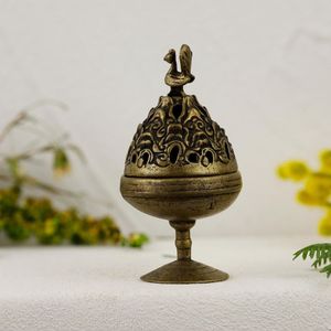 Brûle-encens artisanal en laiton avec finition dragon et couvercle en filigrane pour usage religieux, pièce décorative de style chinois - Product Image 6