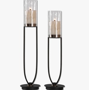 Modern Glass <b>Candle</b> Stand Cylinder Shape Heat Resistant Home Decoration Centerpiece for Dining and Living Room - Product Image 2