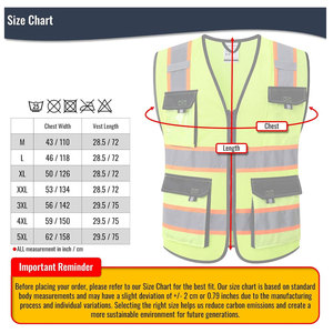 Chaleco de seguridad reflectante de alta visibilidad, malla unisex con bolsillos, cierre de cremallera, rayas amarillas, naranjas y grises, ropa de trabajo - Product Image 4