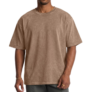Camisetas de cuello redondo de alta calidad con lavado ácido para hombre, proveedor directo de fábrica, de secado rápido y transpirables. - Product Image 3