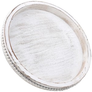 Plateau de service rond en bois de pin blanchi |   Vente en gros de meubles de style scandinave - Product Image 2